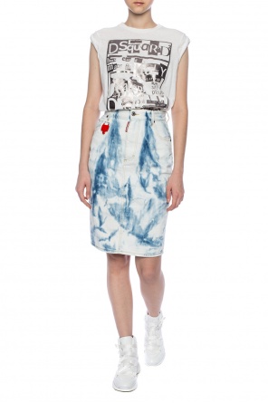 Discoloured denim skirt, zdjęcie 2 Discoloured denim skirt od Dsquared2
